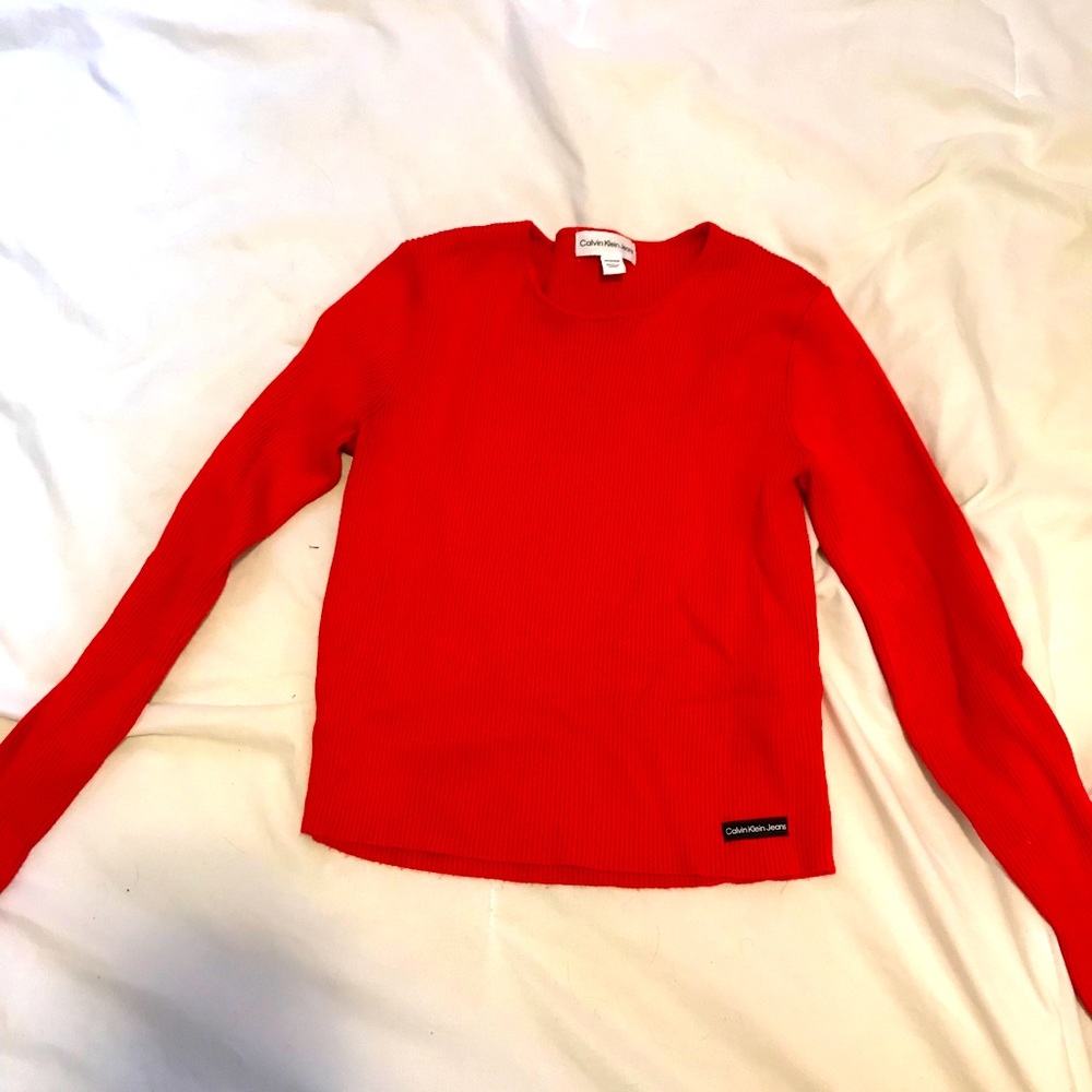 Red Calvin Klein crop top size xsmall